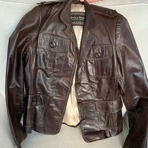Brown leather jacket